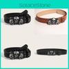 Men Punk Nonmainstream Pu Leather Belt Skull Head Buckle Clothing Accessories
