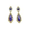 Lapis Lazuli Inlaid with Court Retro Style, High-end Textured Water Drop Jewelry Set