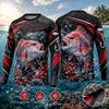 3D Print Casual Long Sleeve Red Snapper Fishing Shirt Men 3D Fish Print Quick Dry UPF 50 UV Protection Jersey Outdoor Angling