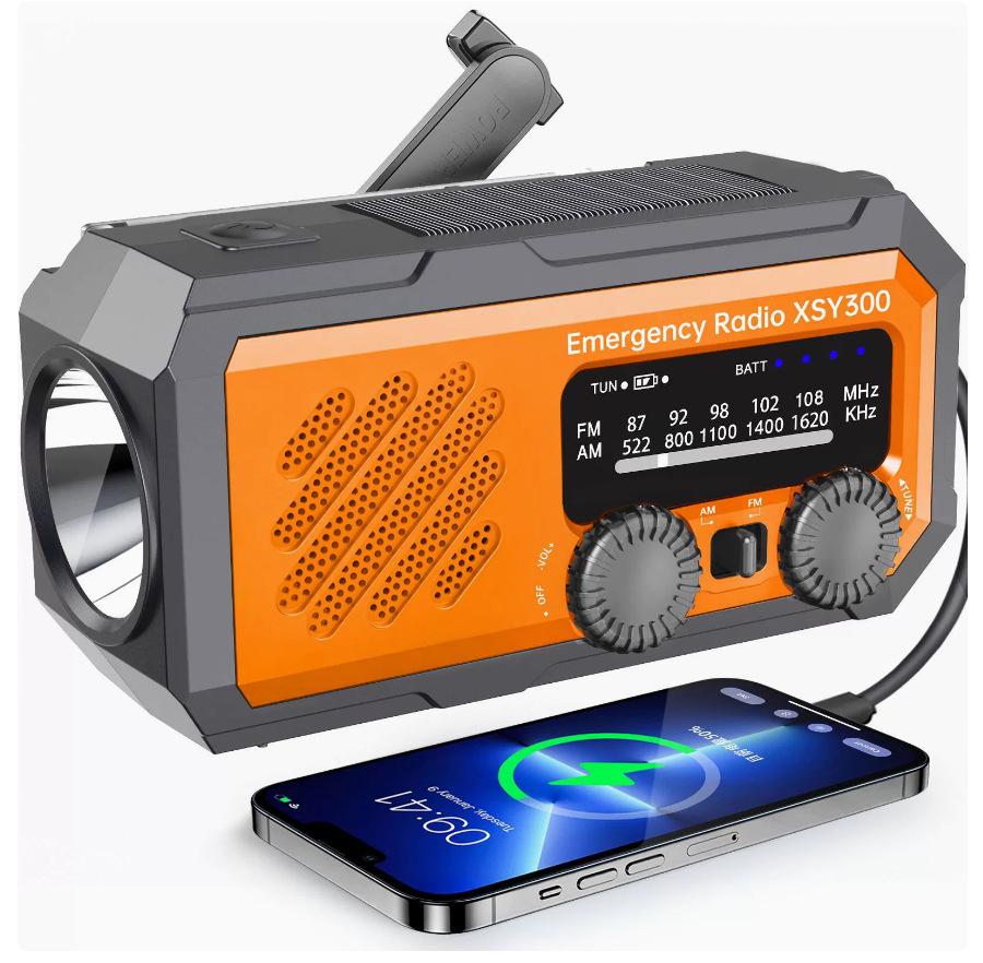 

Multifunctional Outdoor Emergency Flashlight Radio помаранчевий