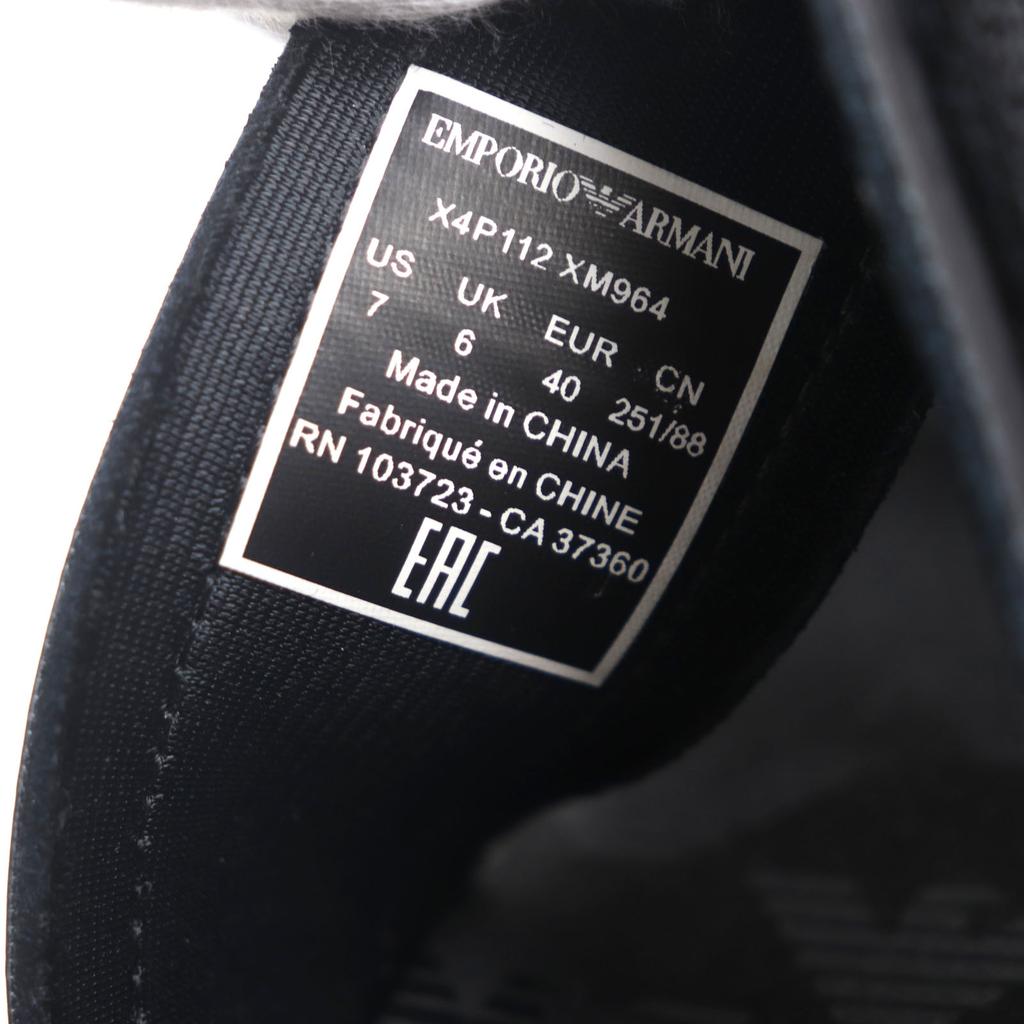 Pristine EMPORIO ARMANI Sandals Logo Design Strap Black Nylon Mens 7 X4P112 Used