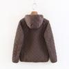 Women's Plus Size Plaid Lambskin Hooded Winter Jacket - Slim Fit, Thickened and Warm (2023)