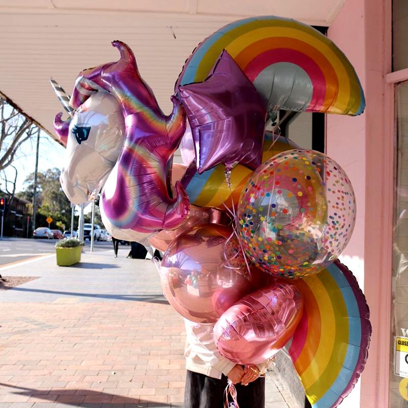 1 Set Einhorn Partyballons Geburtstagsballon Einhorn Dekoration Latex Konfetti Ballon Geburtstagsfeier Dekoration Ballons Kinder