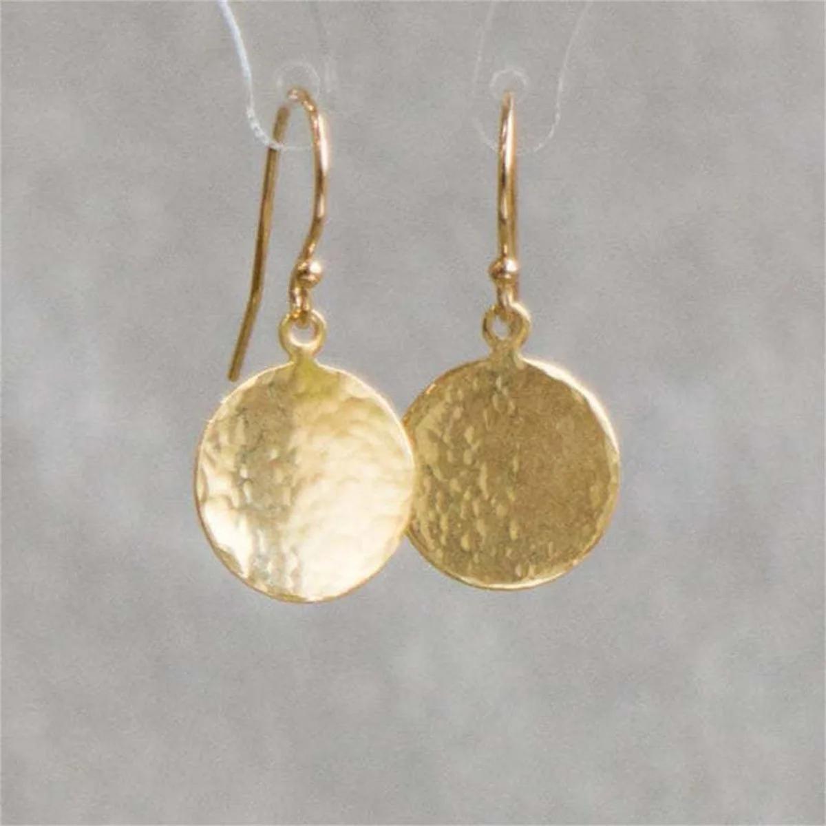Simple Metal Irregular Texture Geometric Earring Pendant Round Party Jewelry Gift