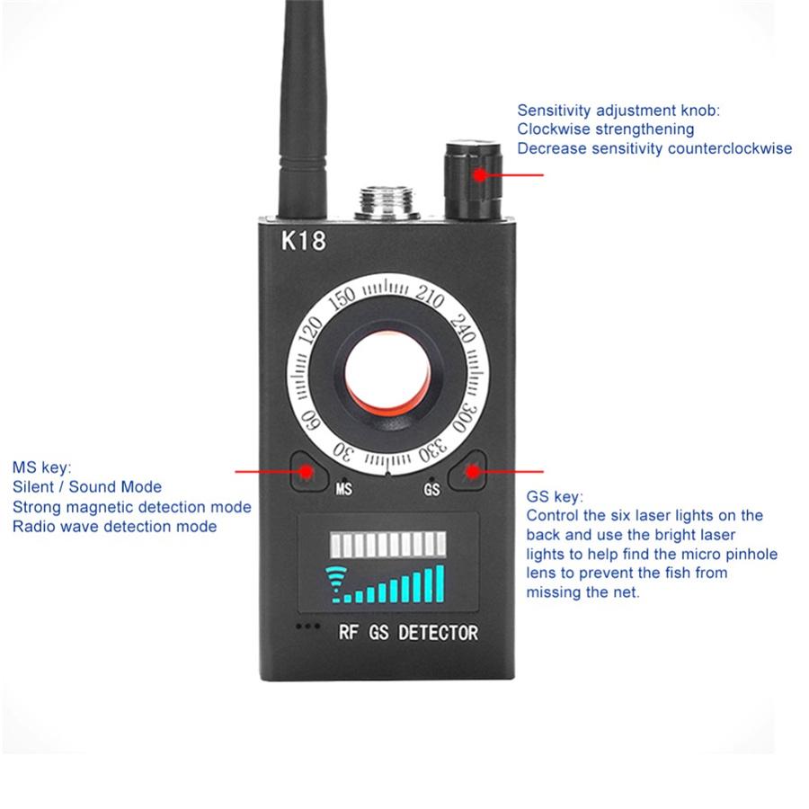 Anti Detektor Skjult Kamera Detektor RF Signal GPS Lydfinner Sporingsenhet Skanner