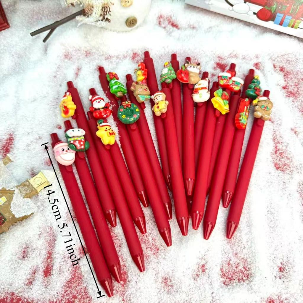 10Pcs Christmas Tree Series Patch Pen Event Special Gift Pen Christmas Stocking Filler Holiday Gift Novelty Stationery Teacher Party Favors Back To Sc