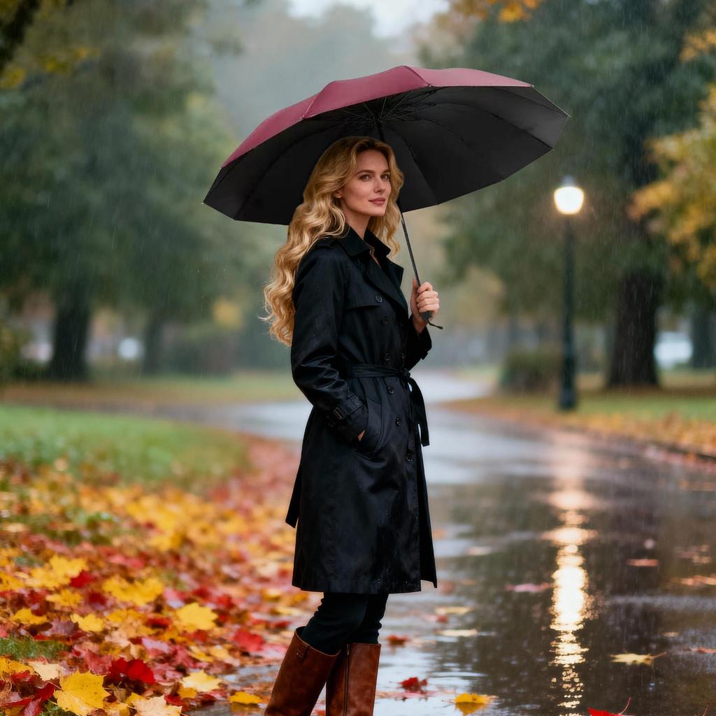Windproof Rain Umbrellas Parasol Heavy-Duty 12-Rib UV Protection Large Lightweight Folding Umbrella For Outdoor Sun Golf Dorm