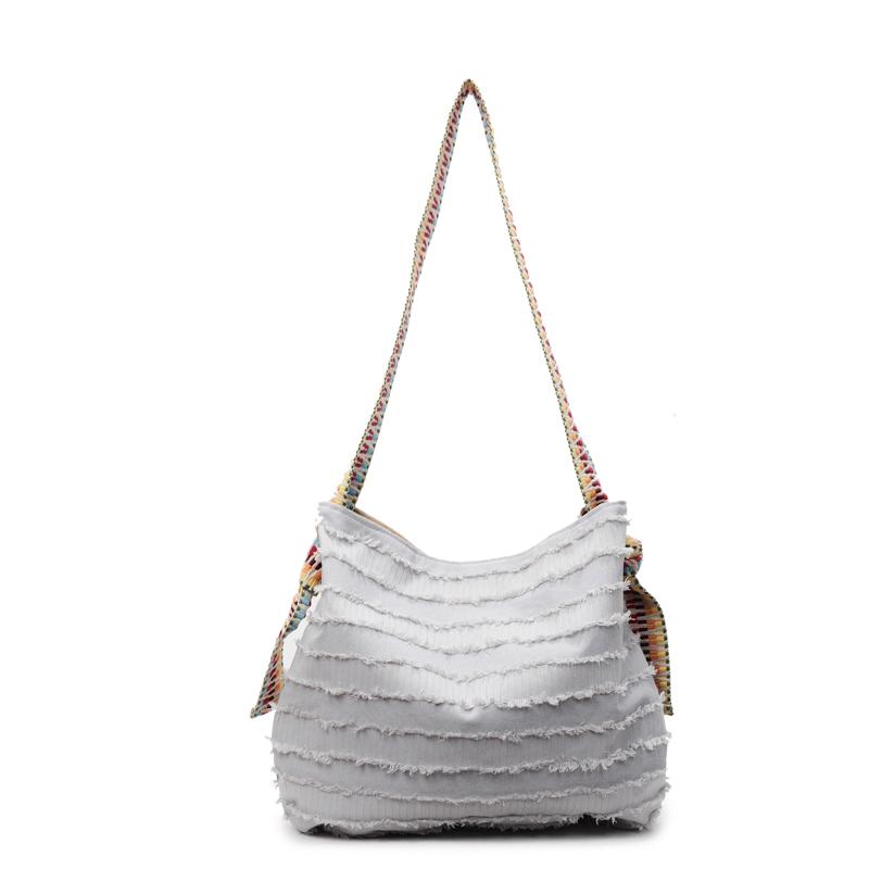 

Большая вместительная сумка-тоут женская сумка через плечо серый