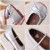 Spring Autumn Birthday Children Leather Shoes For Girls Fashion Korean Soft Sole Anti-slippery Sweet Bowtie Princess Shoes