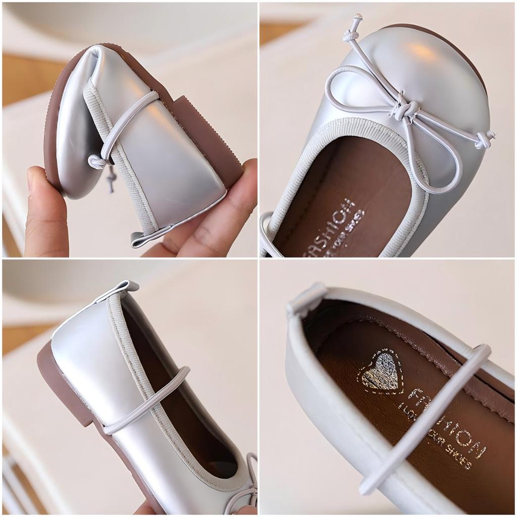 Spring Autumn Birthday Children Leather Shoes For Girls Fashion Korean Soft Sole Anti-slippery Sweet Bowtie Princess Shoes