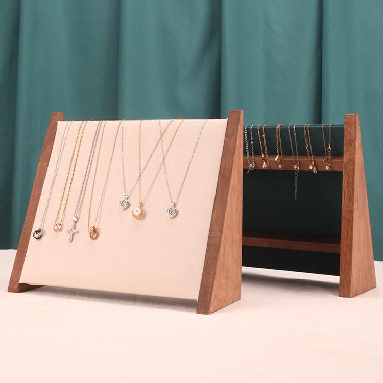 Black Walnut Solid Wood Necklace and Bracelet Display Stand for Jewelry Store Window