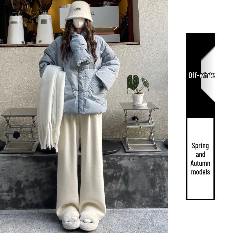 

Maternity Soft Fluffy Cashmere Wide-Leg Pants - Autumn/Winter 2025 Casual Plus Velvet Floor-Length XL