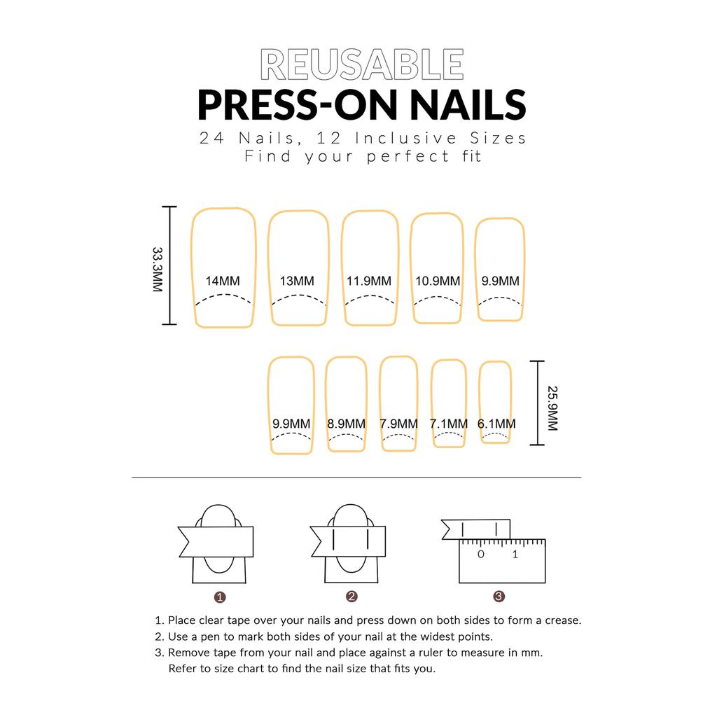 24Pcs French Fake Nails with Cherry Heart Design Fashionable Sweet And Cool Style Manicure for Woman