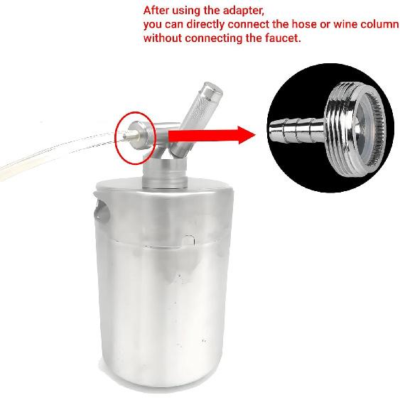 Niiyen Keg Faucet Cleaning Adapter, Beer Tap Cleaning Adapter, Stainless Steel Beer Tap Faucet Cleaning Attachment Adapter Accessories 1/4in