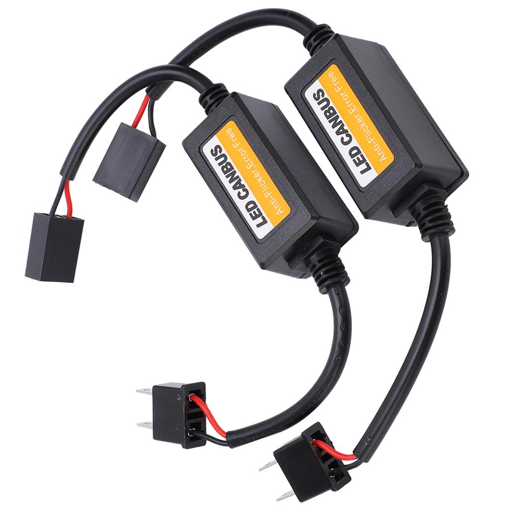 2Pcs LED Decoder AntiFlicker Car Dashboard Error Code Fault Canceller for H7 DC 9V16V