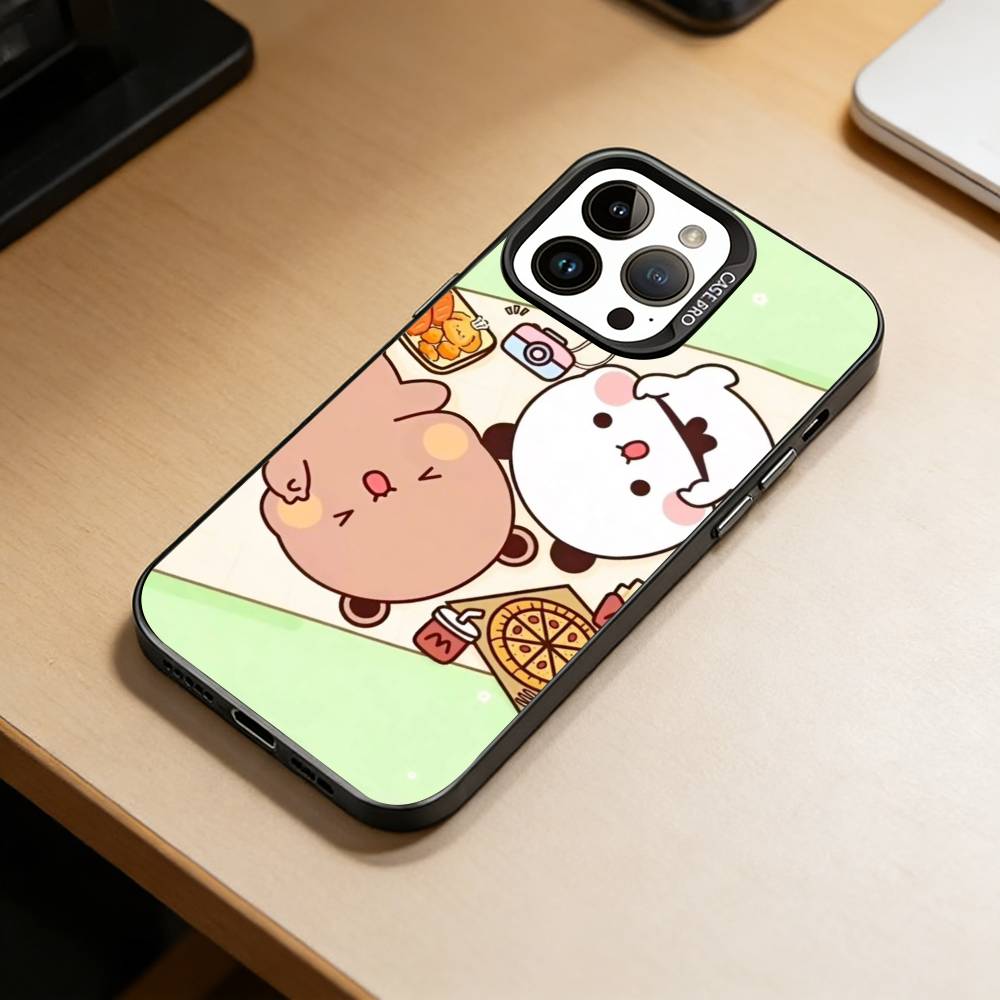Cute BuBu-DuDu Du Phone Case For iPhone 17,16,15,14,13,12,11 Plus,Pro Max,XS,Colorful Silver Black Cover