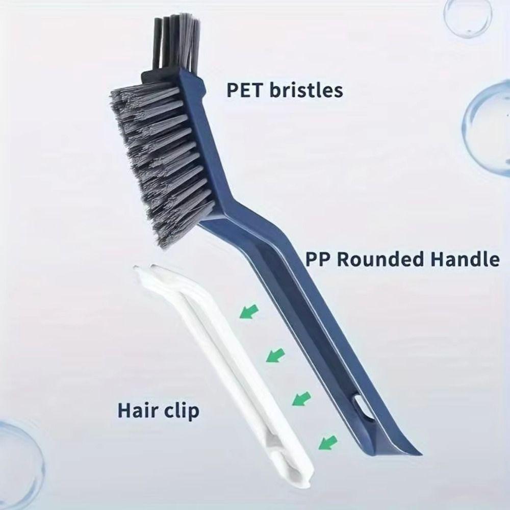3 in1 Long Handled Gap Brush Hard Bristled Corner Brush Effective Crevice Brush  Bathroom Cleaning