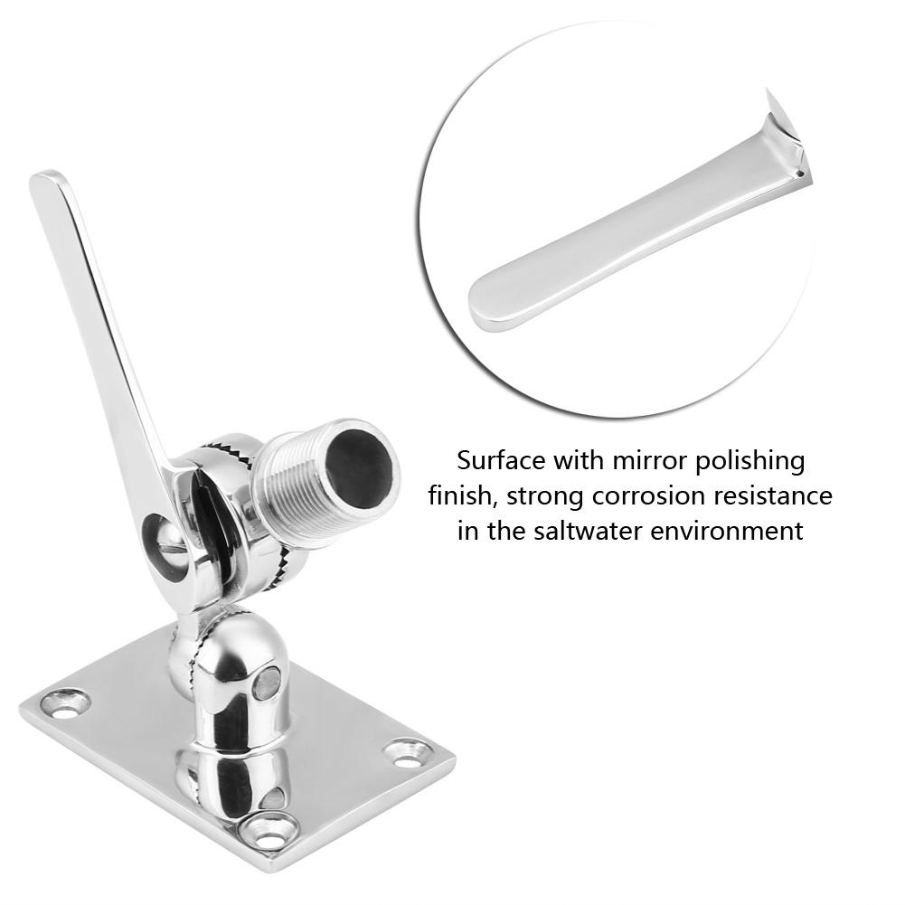Marine Boat 316 Stainless Steel Dual Axis Adjustable Antenna Base Mount