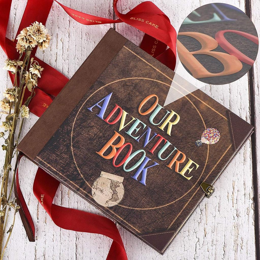 Our Adventure Book Travel Souvenir Diary Photo Book Scrapbook Photo Album Retro Style Vintage Guestbook DIY Anniversary Wedding