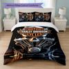 Harley-Davidson Print 3Pcs Duvet Cover Set 1 Duvet Cover and 2 Pillowcases Soft Bed Linen For Household Bedroom