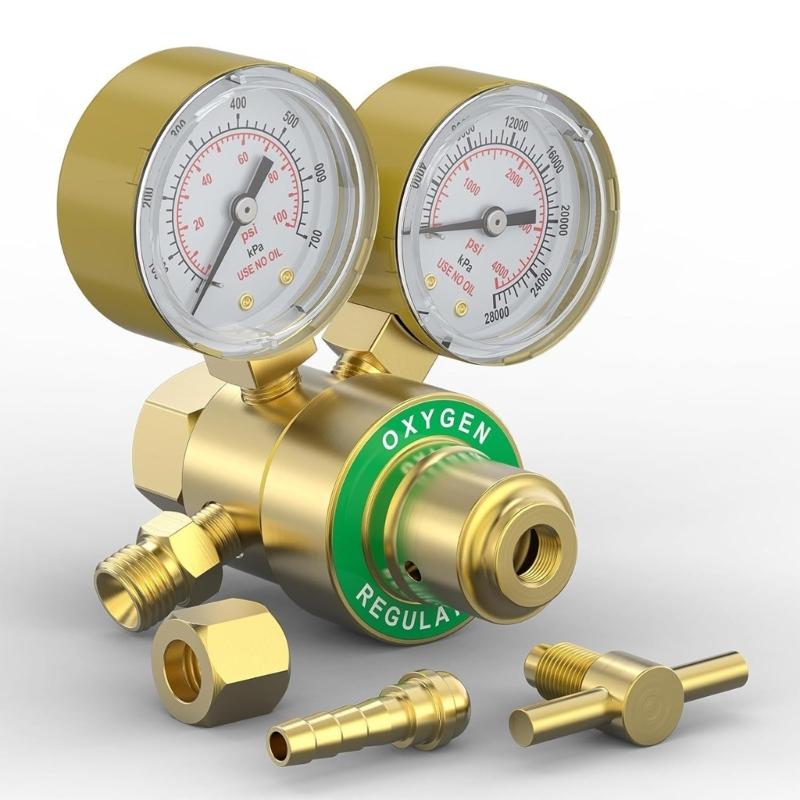 Professional Copper Construction Pressure Regulator Gauge Equipped with T Handle for Easy Manual Control in Gas Systems