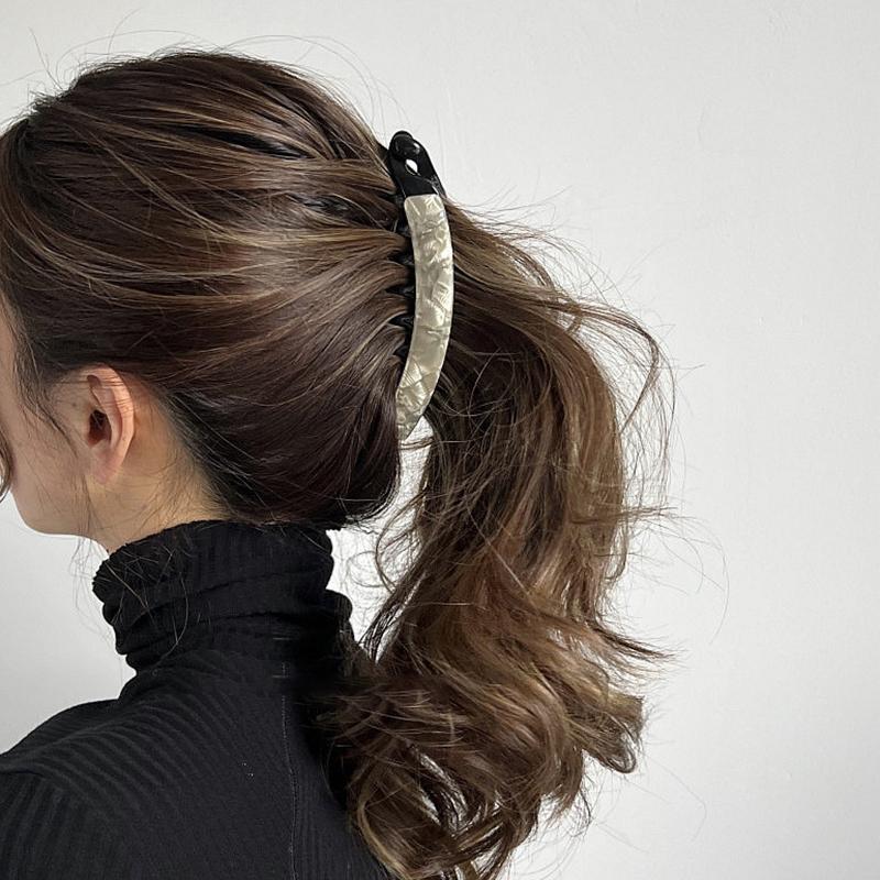 Elegant Minimalist Acetate Banana Clip Ponytails Hairpin For Women Girls Sweet Versatile Hair Clip  Hair Accessories Gift