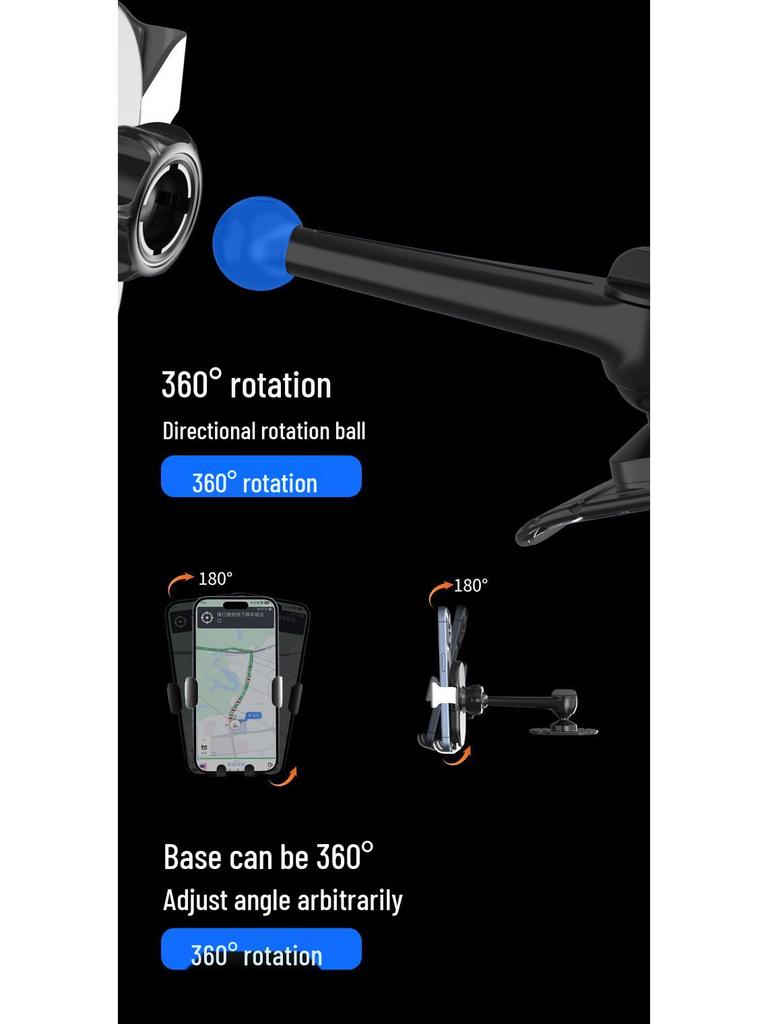 Car Dashboard Phone Holder with 360° Rotation