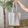 Retro Floral Women's Canvas Shoulder Bag High Capacity Girls Student Book Tote Handbag Cute Flower Female Reusable Shopping Bags