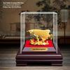 Flocked Sand Gold Dragon Fish Ornament - Annual Gift for Wealth & Home Decoration
