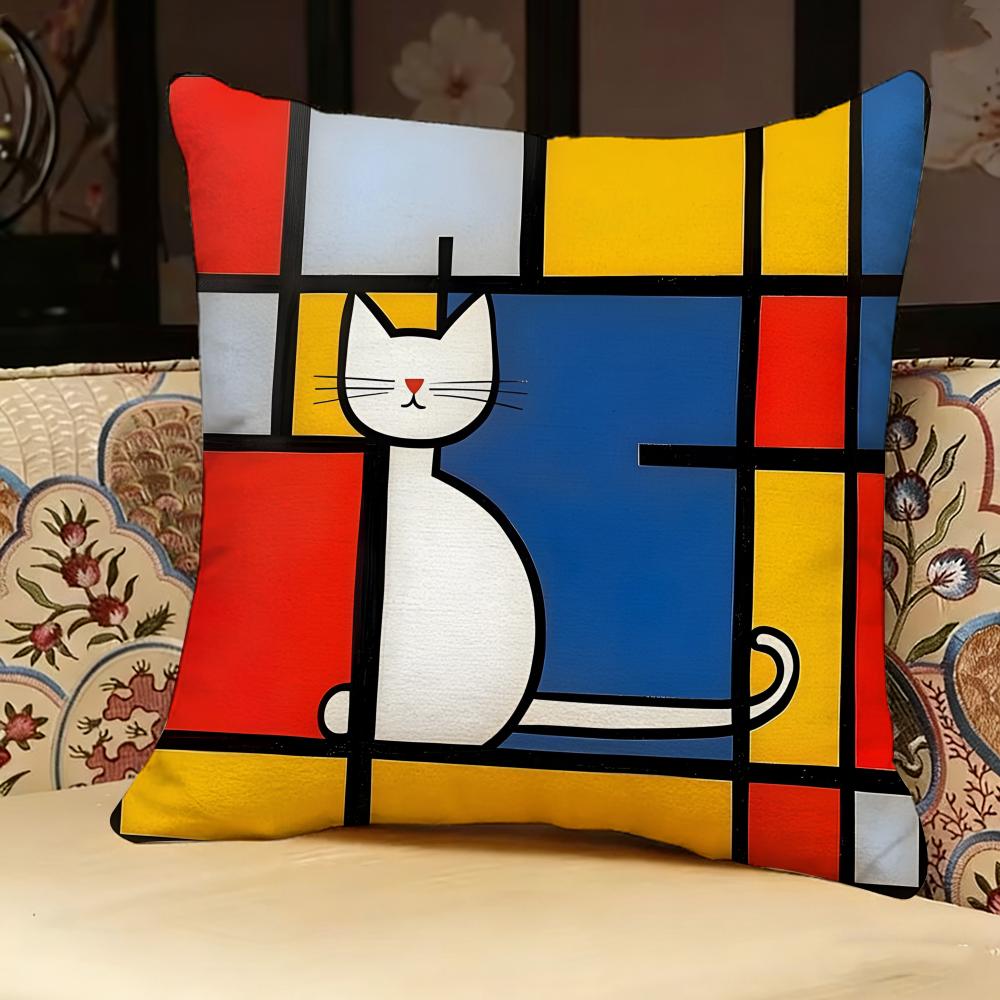 Piet M-Mondrian Art Pillow Case Pillowcase, Double-sided Printed, Sofa Cushion, Bedroom Headboard Pillow