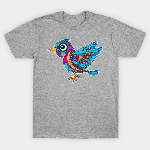 Unisex Fashion TShirt Mechanical Bird Print TShirt Plus Size S-5XL T-Shirt 100%Cotton Tops O Neck Short Sleeve Tees