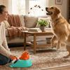 Fun Whale Shape Pet Treat Dispenser Toy Press Mechanism Anti-slip Base Food Puzzle Toy Plastic Dog Slow Feeder Cat Enrichment