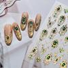 Luxurious Design 5D Nail Stickers Emerald Ruby Color Shiny Finish Baroque Scepter Nail Gold Scepter Red Green Gemstone