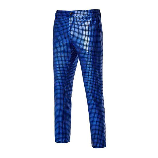 Men Sequin Suit Pants Sparkly Straight Leg Disco Trousers Shiny Party Trousers for Street Stage Performance Nightclub Dance