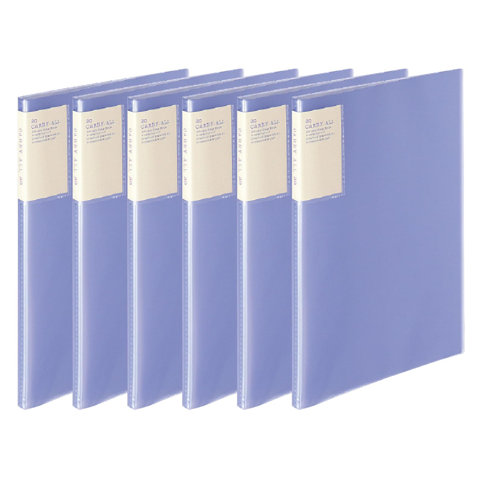 

KOKUYO File Clear Book Carryall Fixed Type Back Pocket A4 Vertical 20 Pockets Purple 6 Book Set La-5001VX6