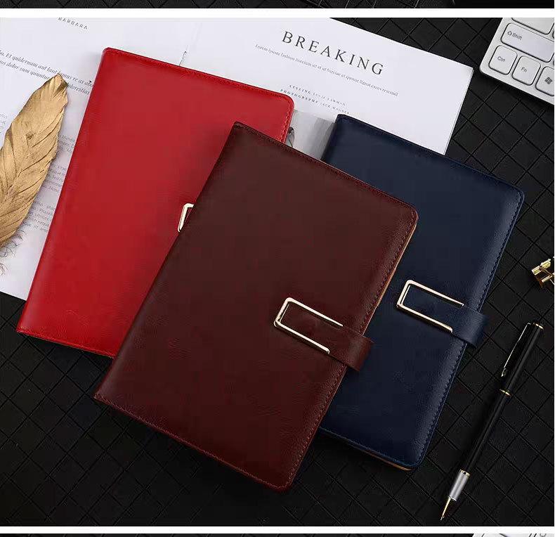Premium A5 Faux Leather Business Notebook with Custom Logo for Office Meetings