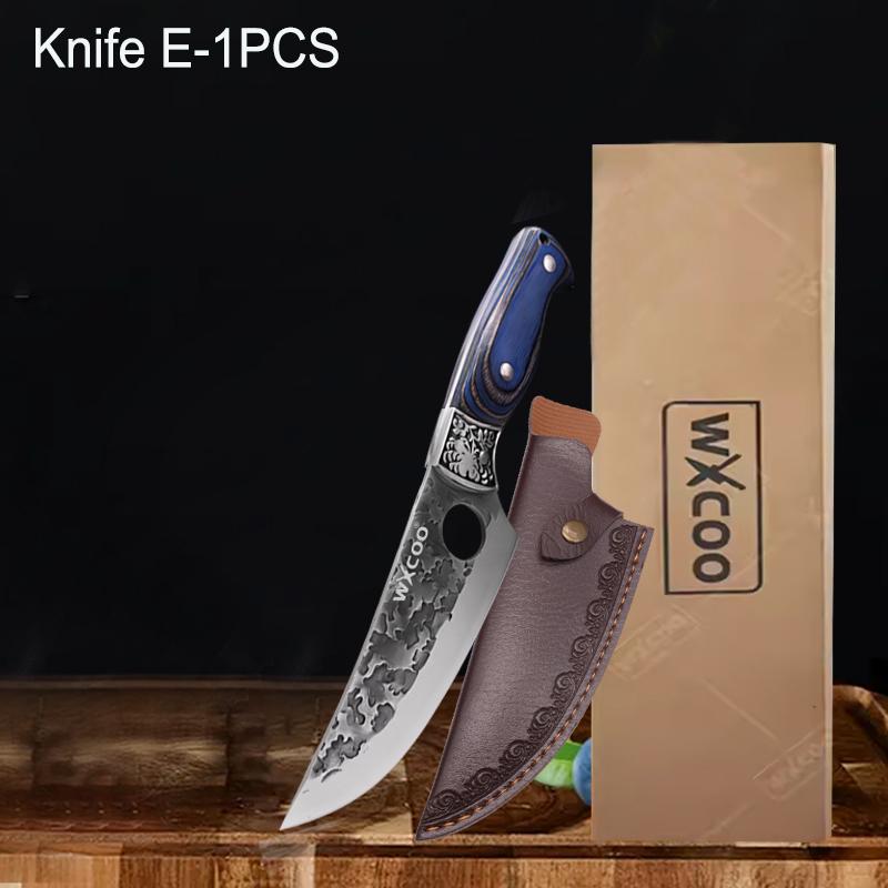 Multifunctional Butcher Knife with Sheath Kitchen Boning Knife Meat Cleaver BBQ Cutter Stainless Steel Hand-forged Chef Knife