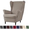 Jacquard Wing Chair Cover Stretch High Sloping Armchair Covers Nordic Elastic Single Sofa Slipcovers With Seat Cushion Covers