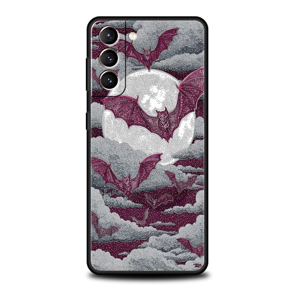 Goth Vampire Bat animal Soft Phone Case For Samsung Galaxy S25 Edge S24 Plus S23 FE S22 S21 S20 Ultra 5G S10 Black Protect Cover