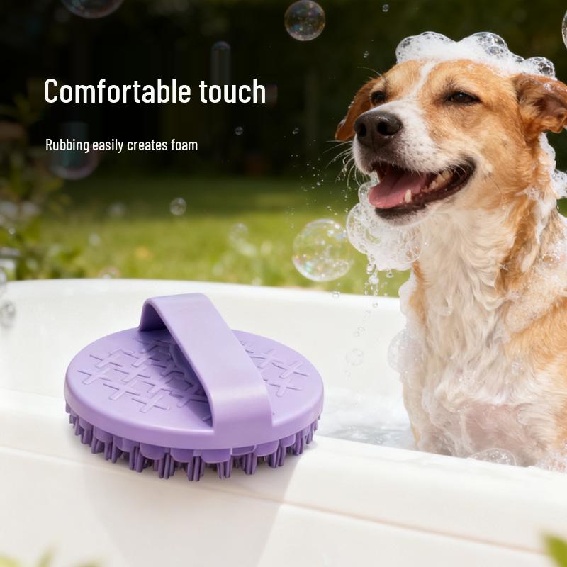 Silicone Pet Bath & Massage Brush: Cat & Dog Shower Scrubber