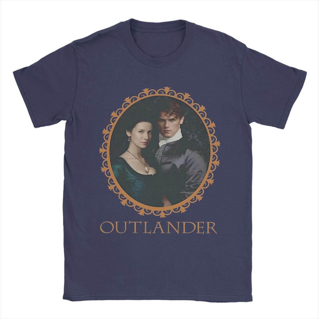 ZX Vintage Outlander Jamie and Claire TShirt for Men O Neck Cotton T Shirt Short Sleeve Tee Shirt Plus Size Tops