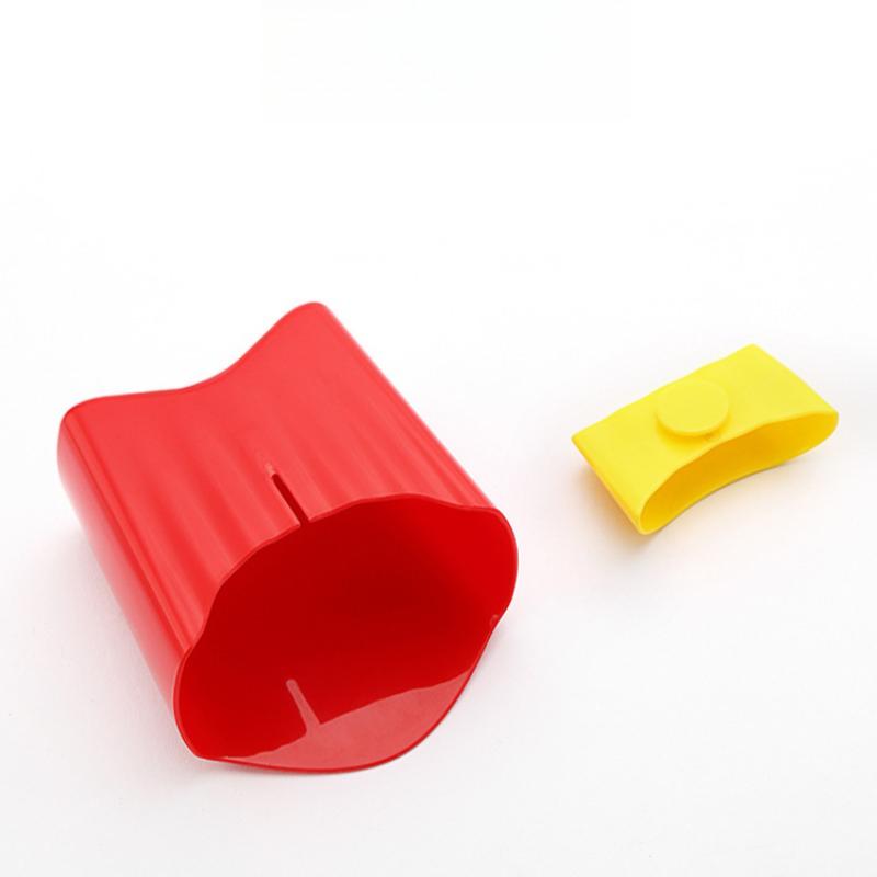 1pc Portable Plastic French Fry Cup Snack Container with Dip Compartment Food-Grade PP Salad Cup Student Square Salad Bowl