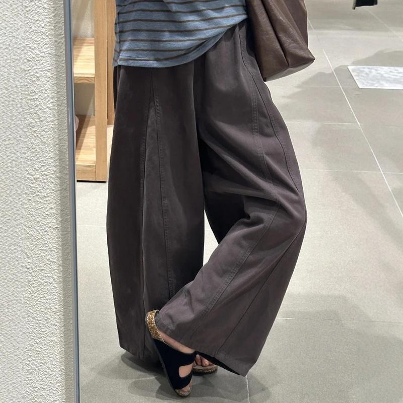 

Spring White Apricot Balloon Pants: Women s High Waist, Wide-Leg, Cropped Casual Trousers 6XL (Recommended 250-300 jin) серый/коричневый