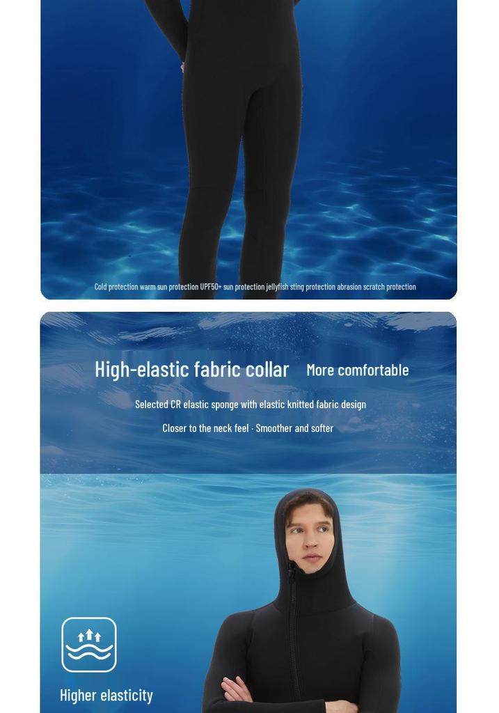 Herren 3mm Neopren Ganzkörper-Neoprenanzug, Rückenreißverschluss, Warm für Schnorcheln & Wintertauchen