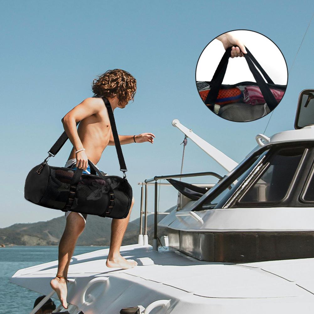 Surfing Swiming Multifunctional Snorkeling Foldable Mesh Tote Portable Nylon Outdoor Scuba Diving Extra Large Beach Storage Bag