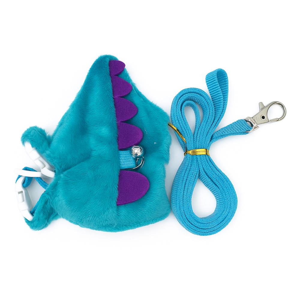 

Cartoon Pet Harness Leash Adjustable Guinea Pig Safety Vest Soft Hamster Chest Strap Travel синий