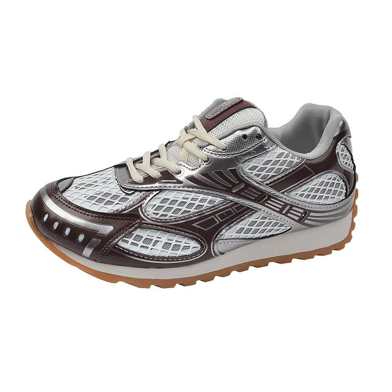 Cowhide version~ The same dad shoes for women in the summer of 2025, the new versatile European silver casual sports shoes for women