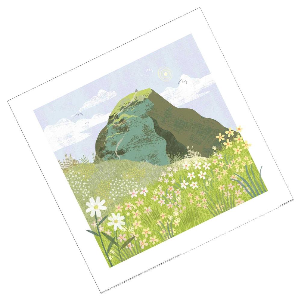 Tall Boy Prints Grassy Mountain Print