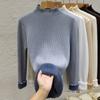 Half High Collar Warm Fleece Pullover Sweaters for Women Autumn and Winter Thick Knitted Sweater Solid Base Long Sleeve Casual Ladies Knitwears 24951