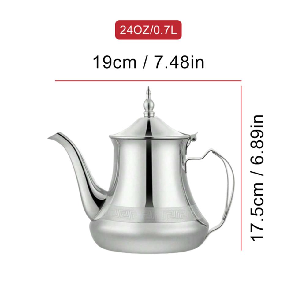 Arabic Style Stainless Steel Teapot, Moroccan Mint Tea Pot, Induction Cooker Gas Boiling Water kettle,Restaurant Home Tea Kettle